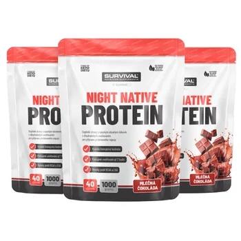 Survival Night Native Protein 1000 g AKCE 2+1 ZDARMA čokoláda + čokoláda + čokoláda