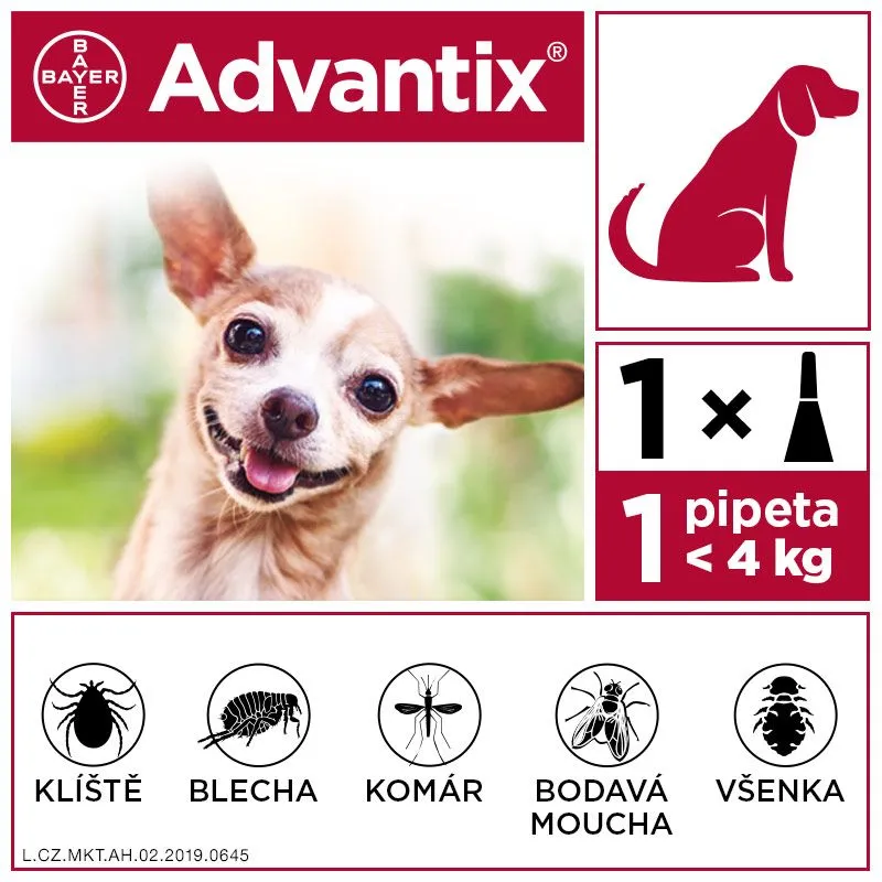 Advantix pro psy do 4 kg spot-on 1x0,4 ml