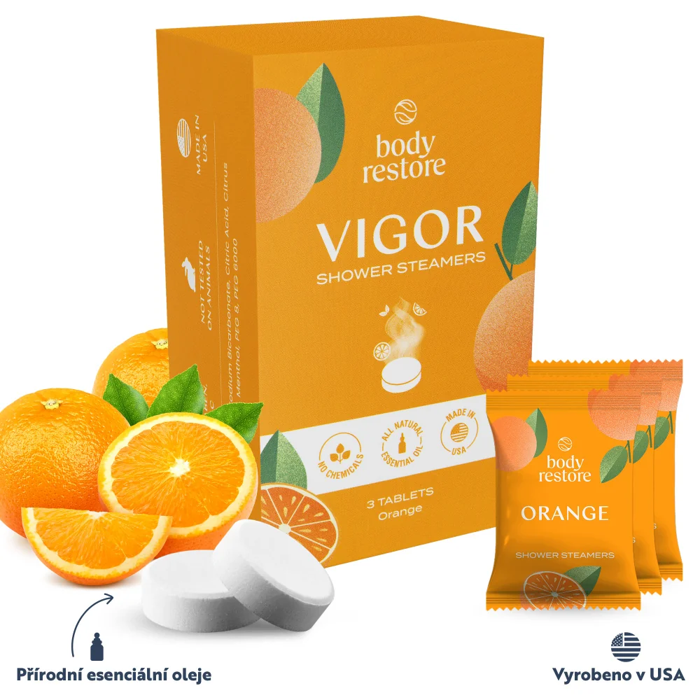Body Restore Aromatické tablety do sprchy pomeranč 3 ks