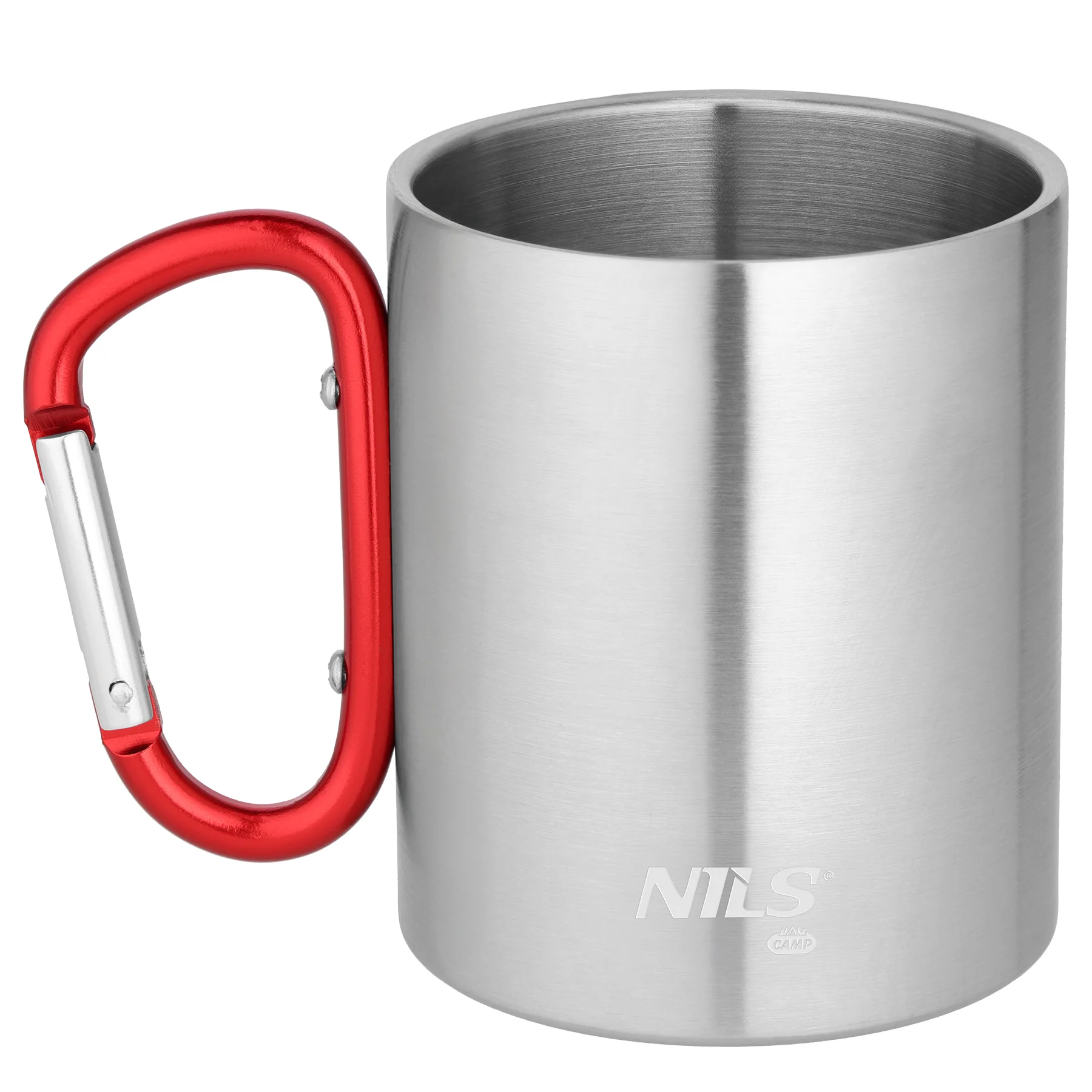 Nils Kempingový hrnek NC17110 s karabinou 300ml červený