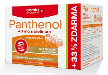 Cemio Panthenol 40 mg s biotinem 60+20 kapslí