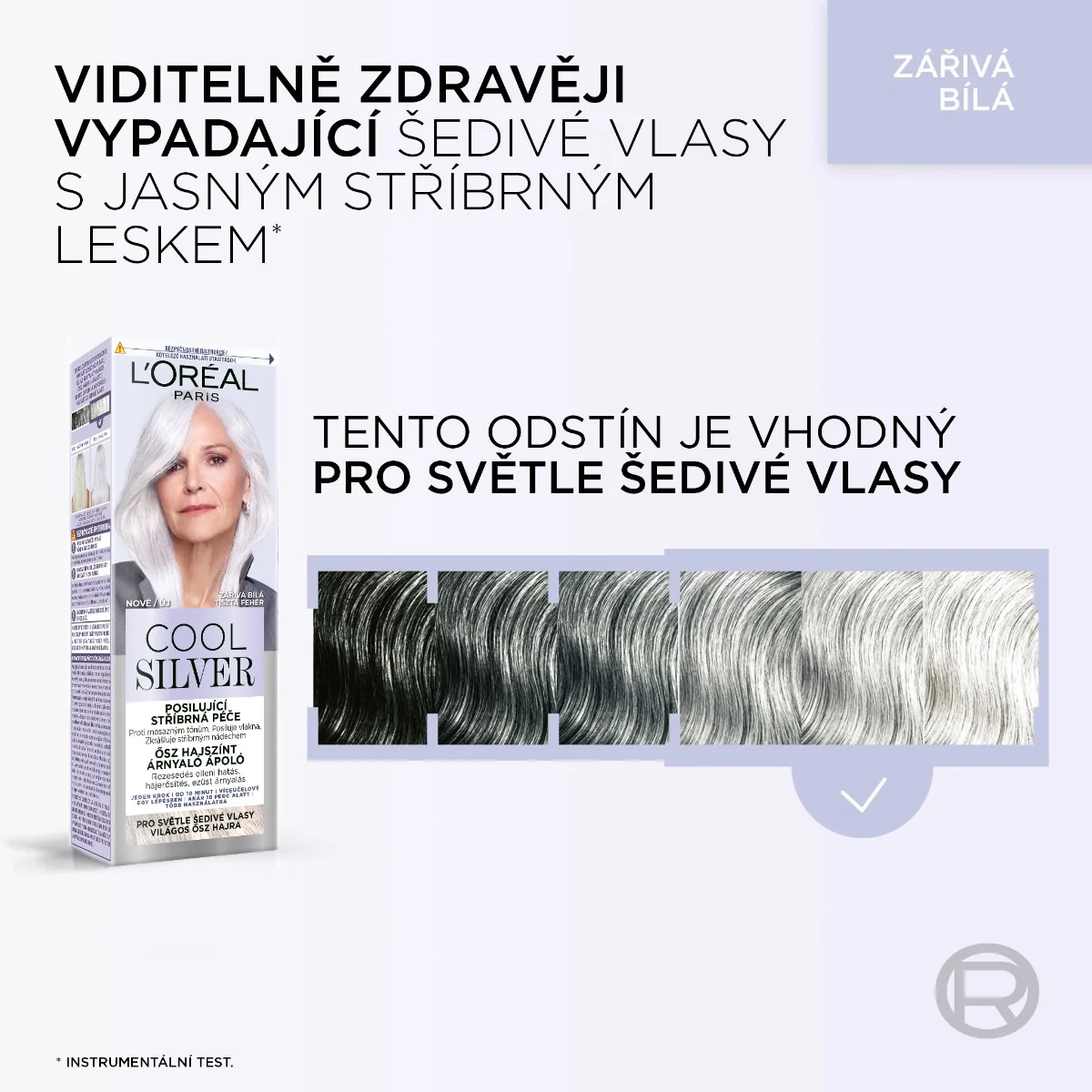 Loréal Paris Cool Silver posilující stříbrná péče 114 ml perleťová bílá