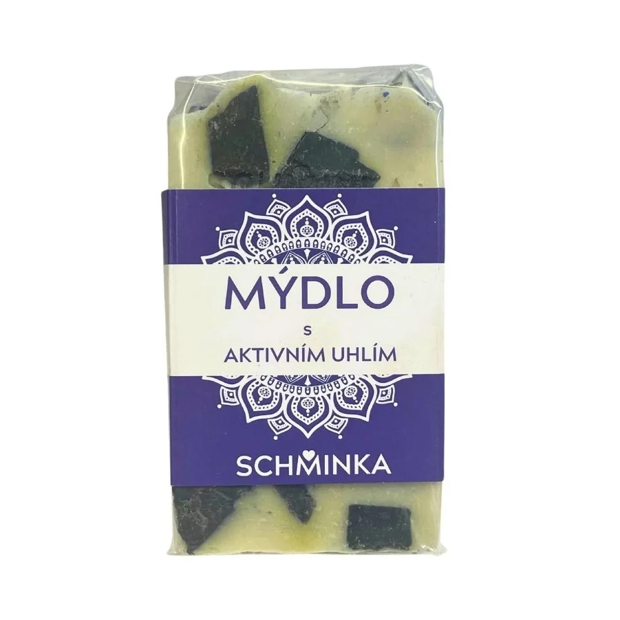 Schminka Olivové mýdlo s aktivním uhlím a vůní šeříku 80 g
