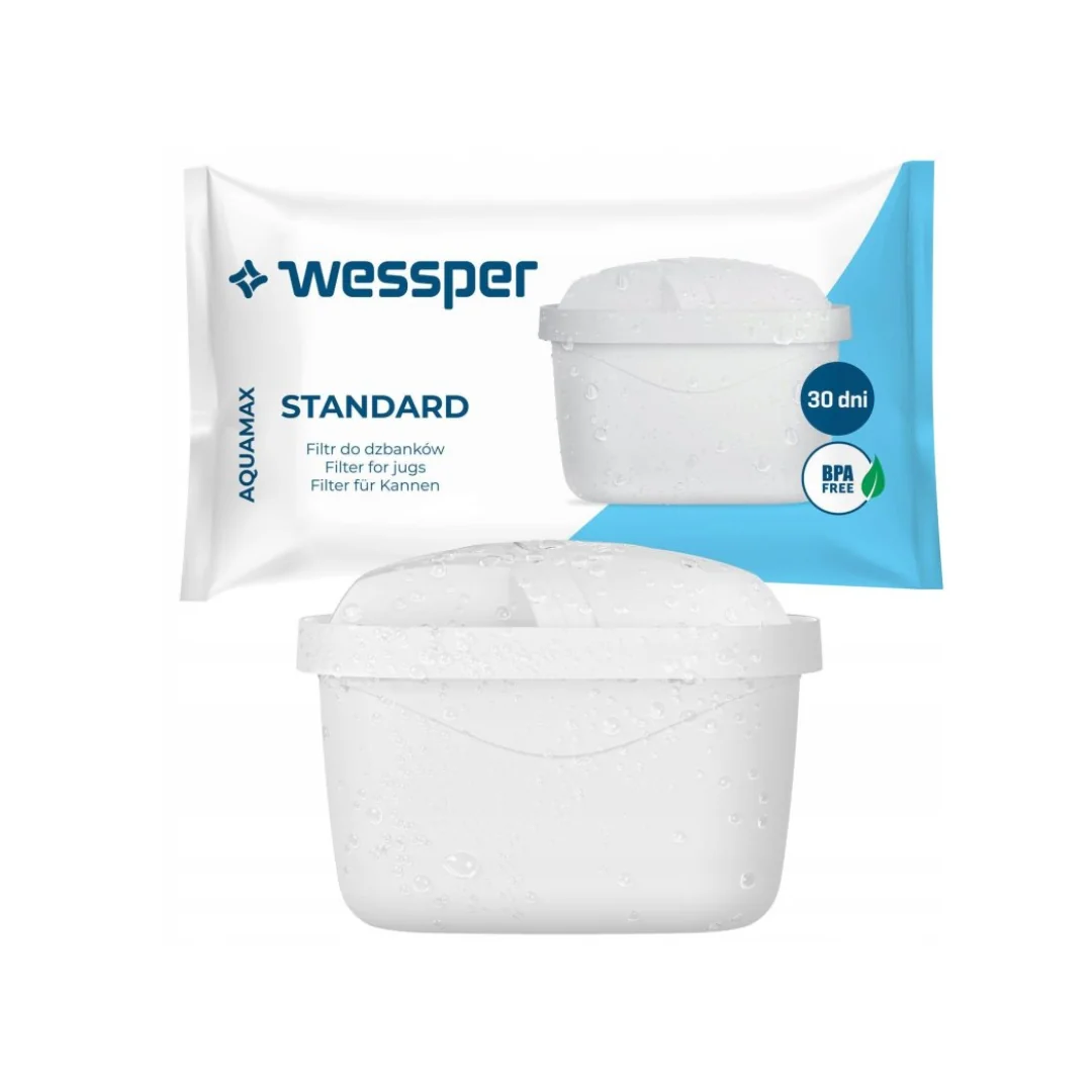 Wessper Skleněná konvice AquaMax D2 3,3 l, bílá + 1 filtr 