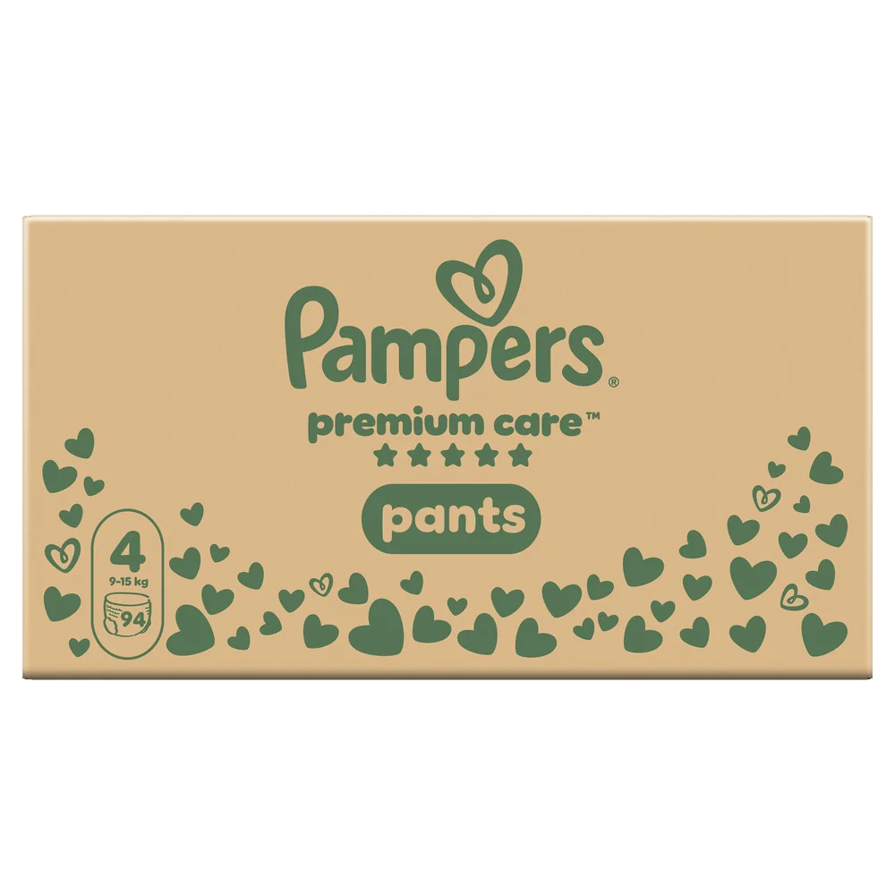 Pampers Premium Care Pants vel. 4 9-15 kg plenkové kalhotky 94 ks