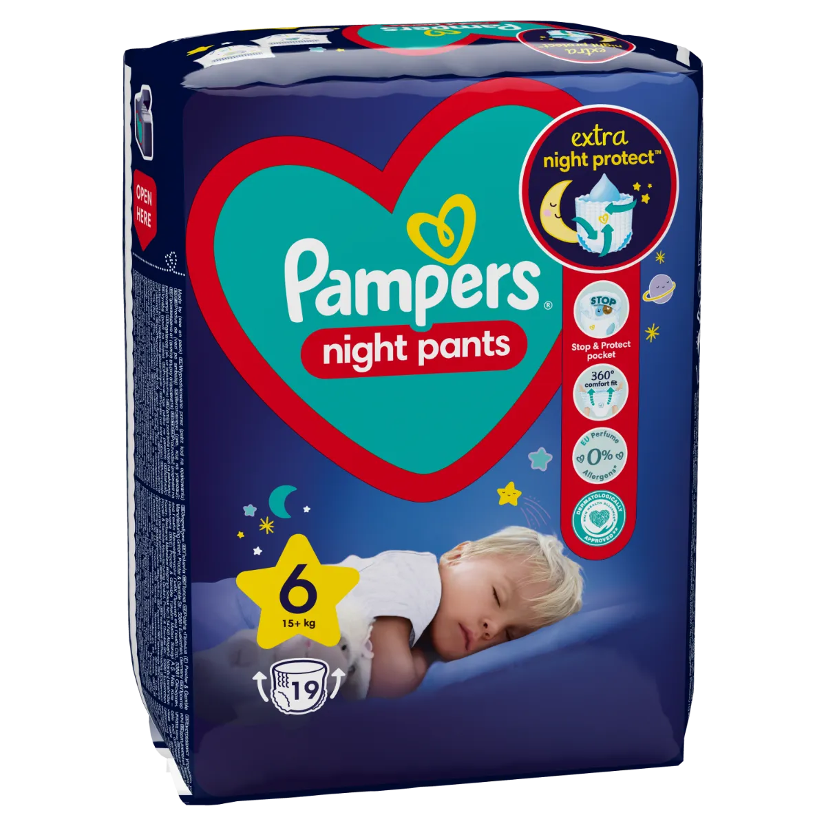 Pampers Night Pants vel. 6 15+ kg dětské plenkové kalhotky 19 ks