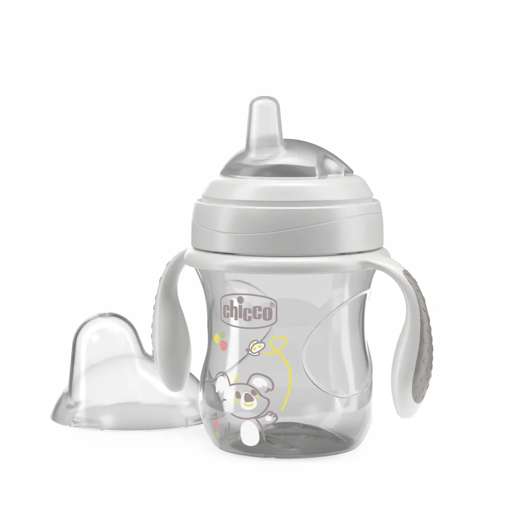 Chicco Hrneček Transition učicí s držadly 4m+ 200 ml grey