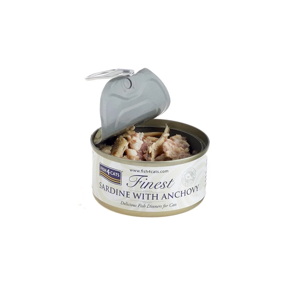Fish4Cats Konzerva pro kočky Finest sardinka s ančovičkami 70 g 