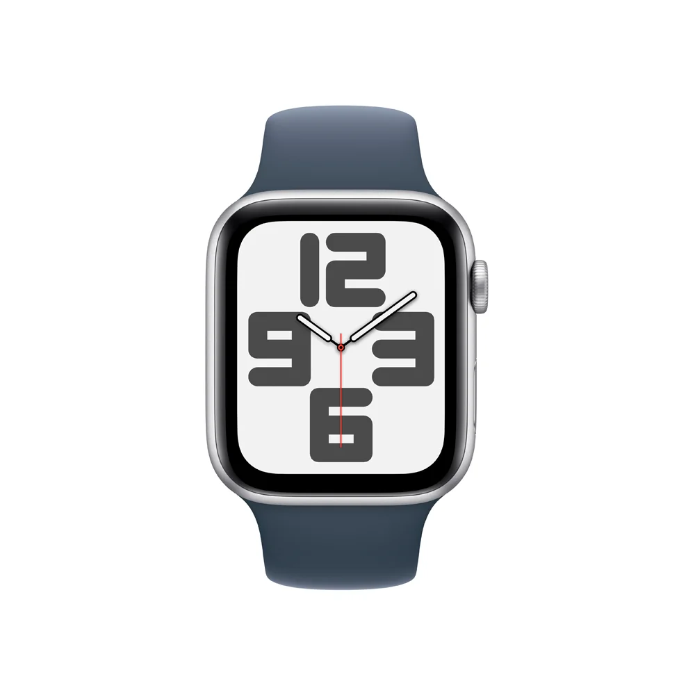 Apple Watch SE Cellular 44 mm sport band S/M smart hodinky Silver/Storm Blue