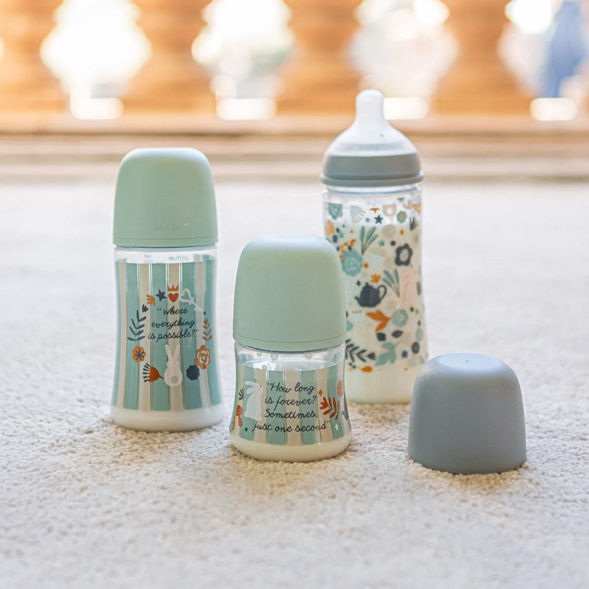 Suavinex Wonderland Kojenecká láhev průtok L 6m+ 360 ml 1 ks modrá