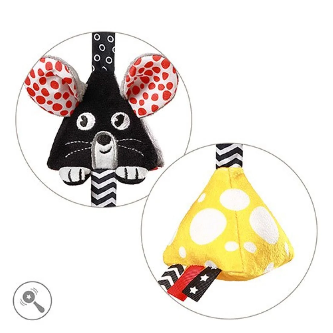 Babyono Závěsná kontrastní hračka Mouse