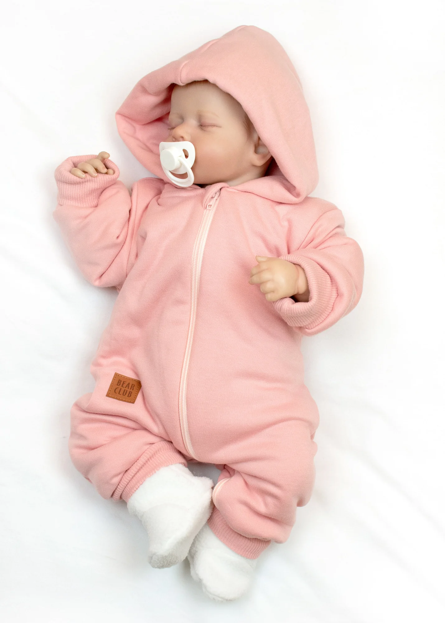 Baby Nellys 3D sada Nature, overal, botky, rukavičky - korálová, vel. 62