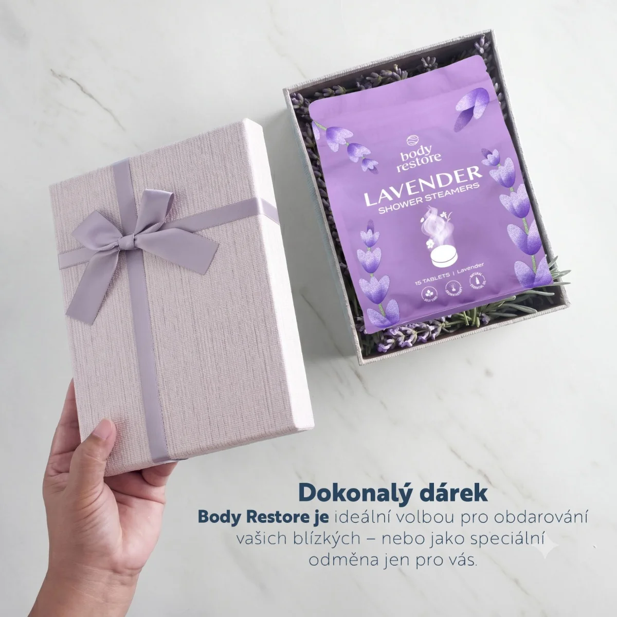 Body Restore Aromatické tablety do sprchy levandule 15 ks