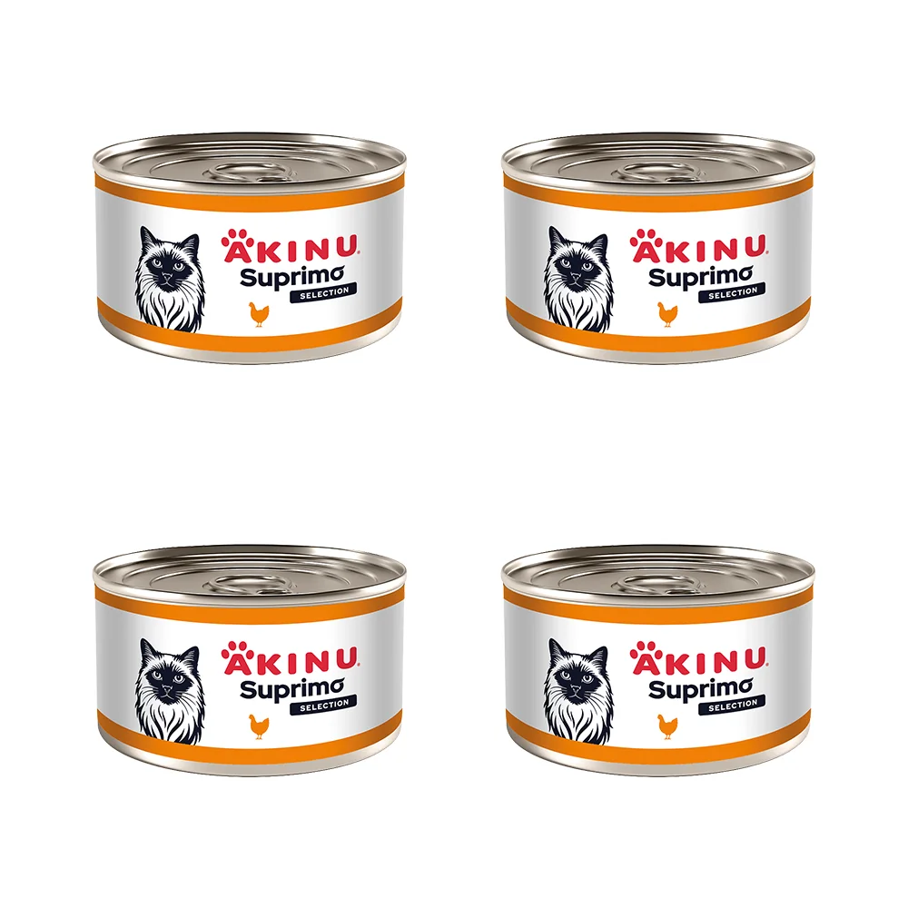 Akinu SUPRIMO SELECTION Kuřecí svalovina bez kosti konzerva pro kočky 200 g MTP 4 ks