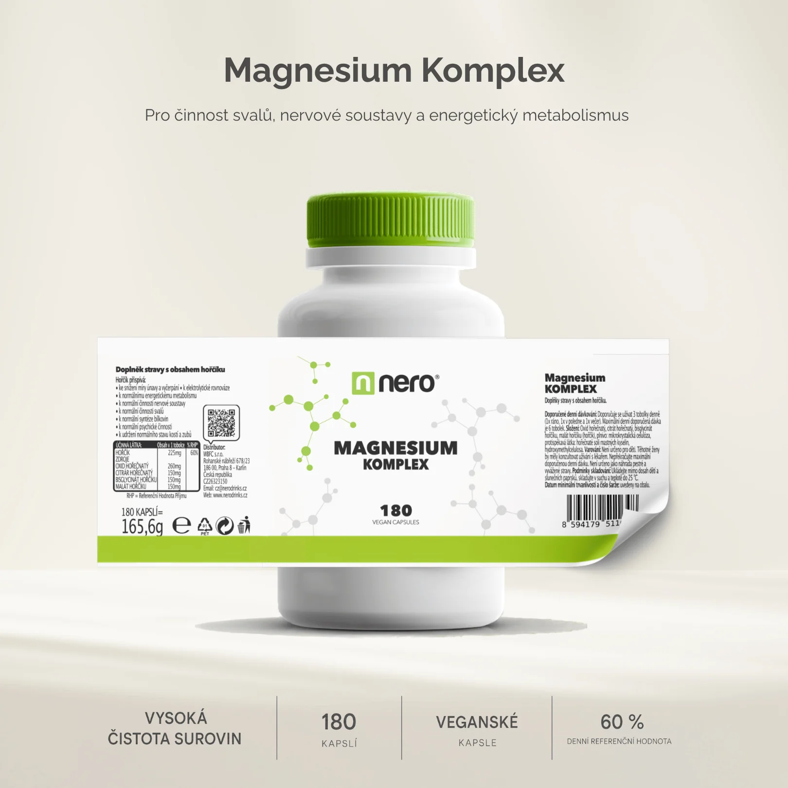 NERO Magnesium Komplex 180 kapslí