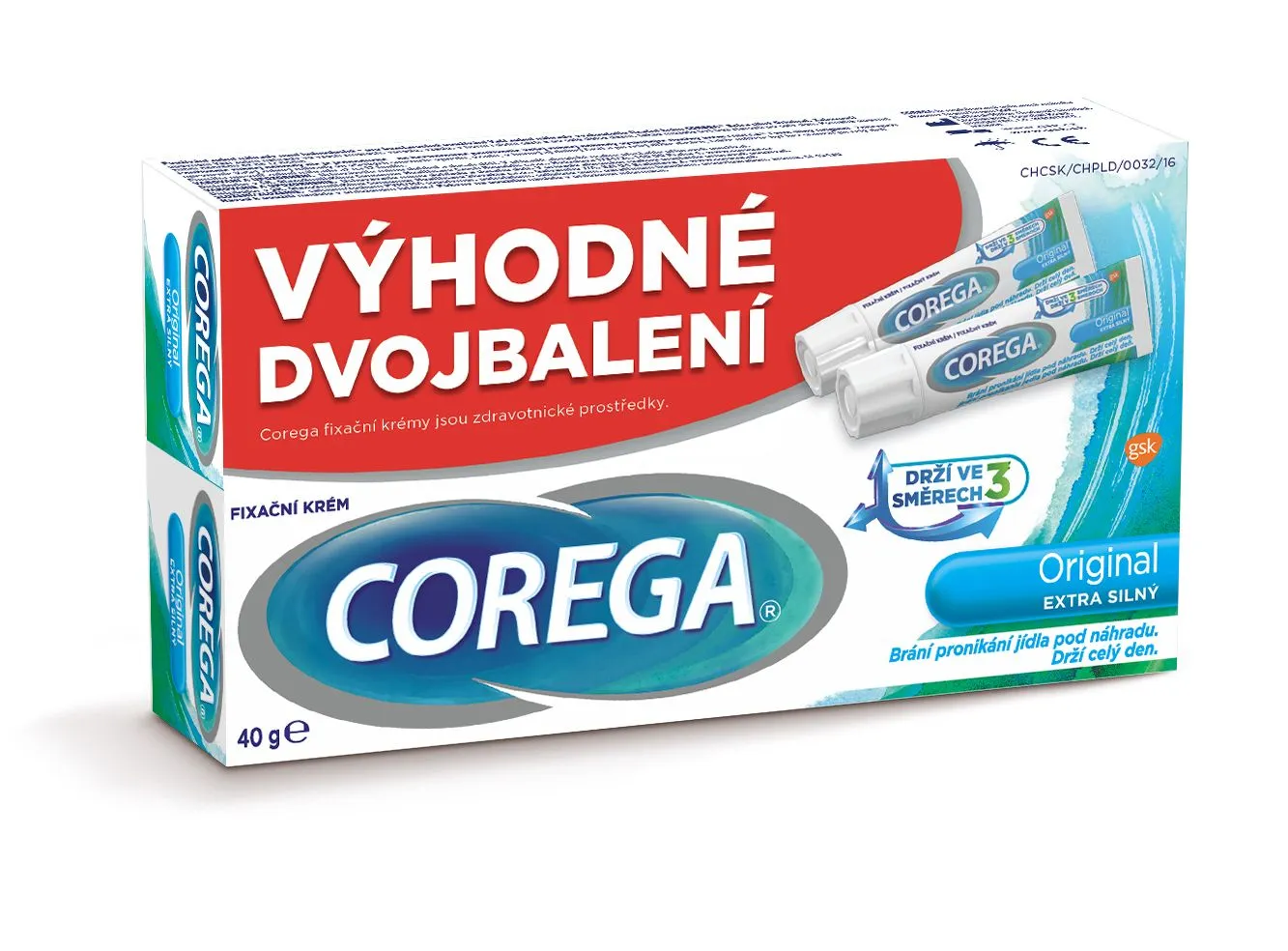 Corega Original extra silný duopack 2x40 g