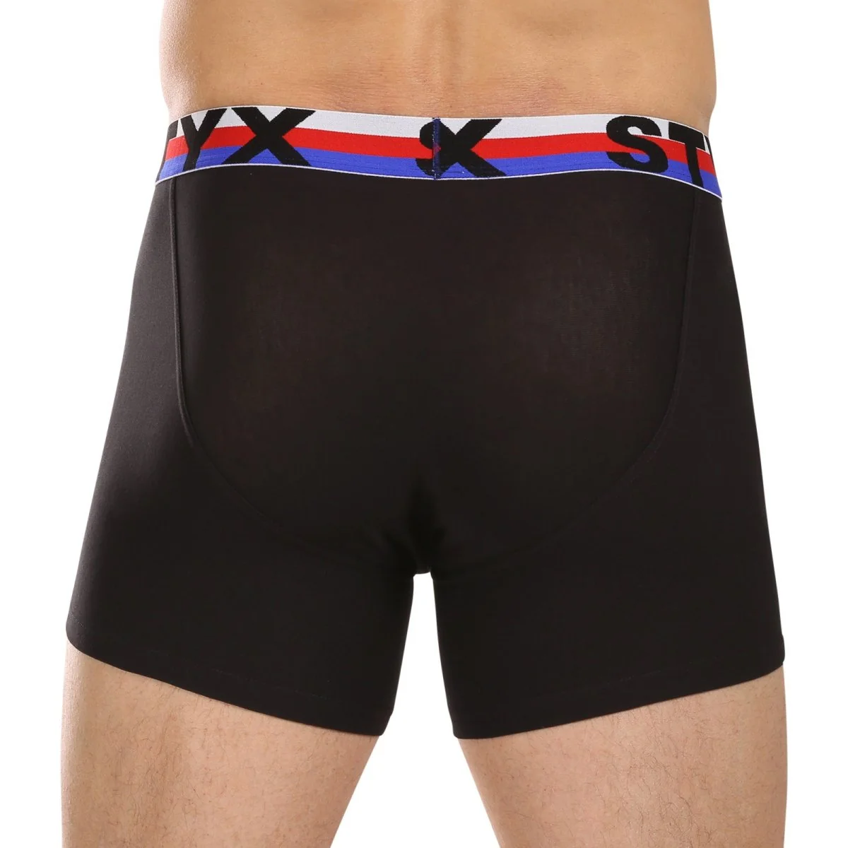 Styx 3PACK pánské boxerky long sportovní guma černé trikolóra (3U1960) XL