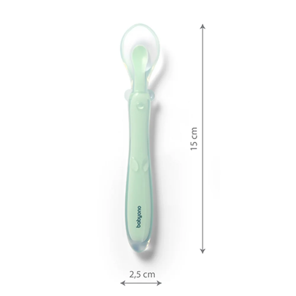 Babyono Lžička silikonová 6m+ 1 ks Mint