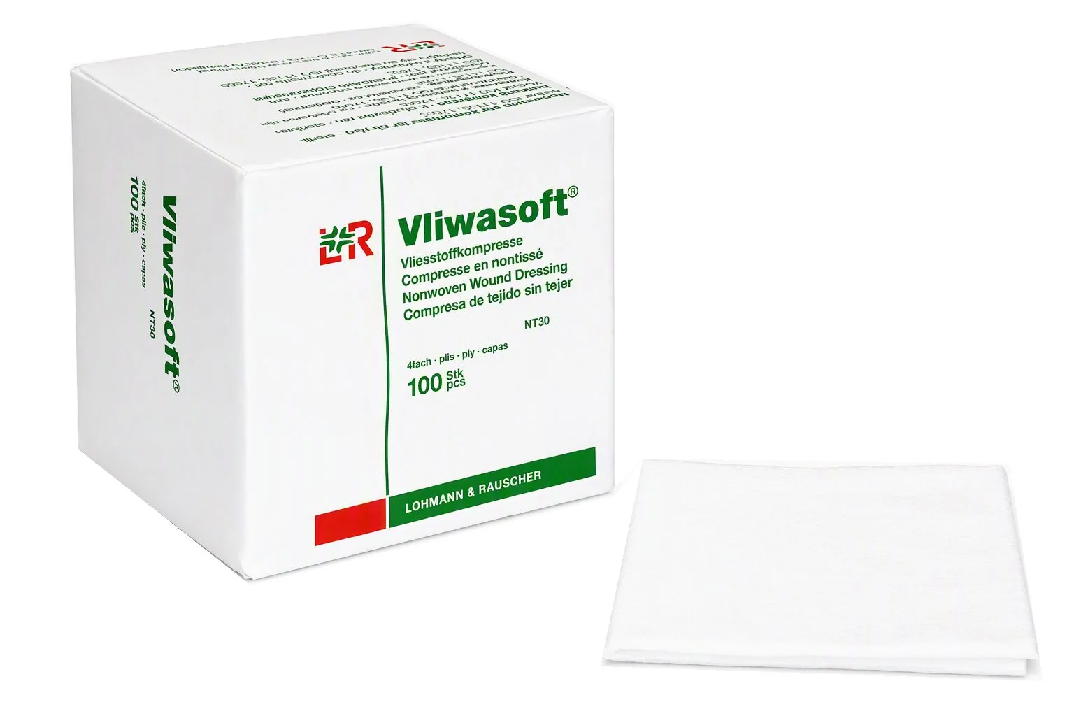 Vliwasoft Komprese z netkané textilie nesterilní 5 x 5 cm 100 ks