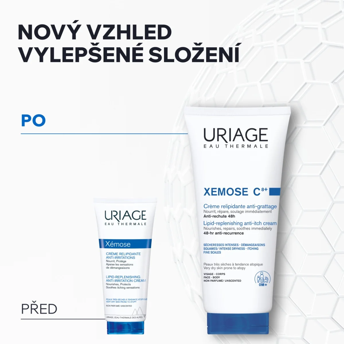 Uriage Xémose C8+ Relipidační zklidňující krém pro suchou až atopickou pokožku 200 ml