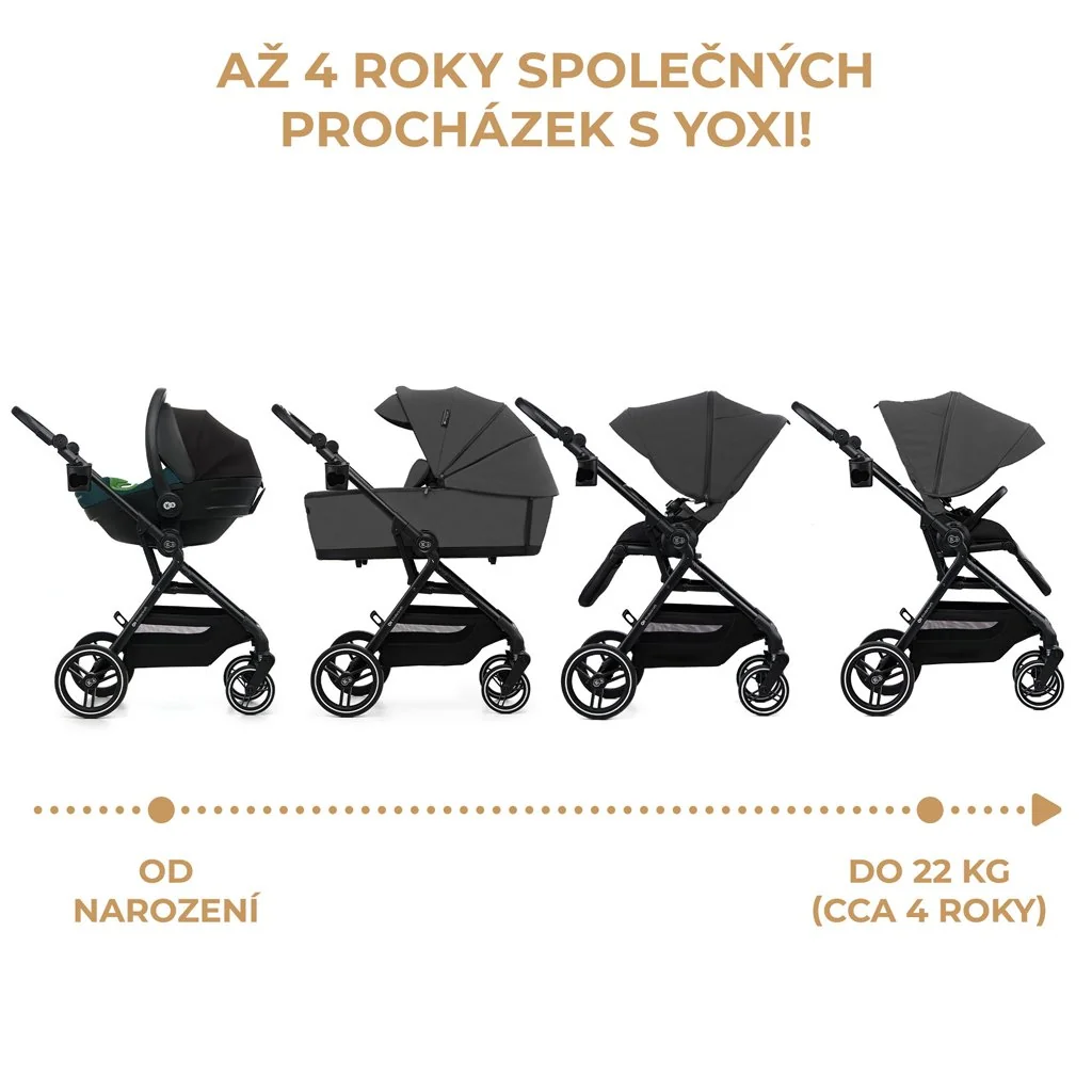 Kinderkraft select Kočárek kombinovaný Yoxi 2v1 Moonlight Grey