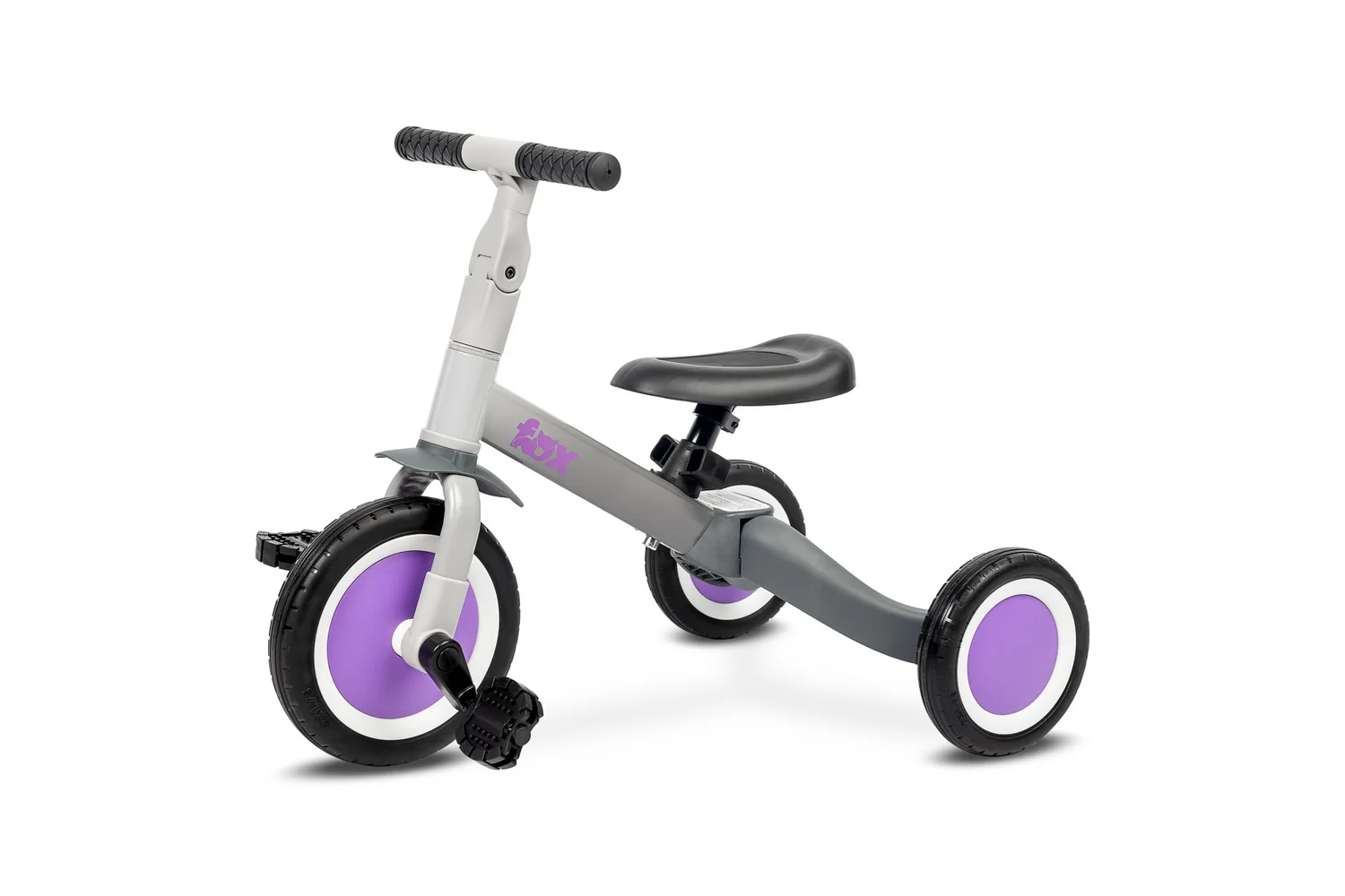 Toyz Multifunkční dětské odrážedlo, kolo 4v1 Fox - šedé