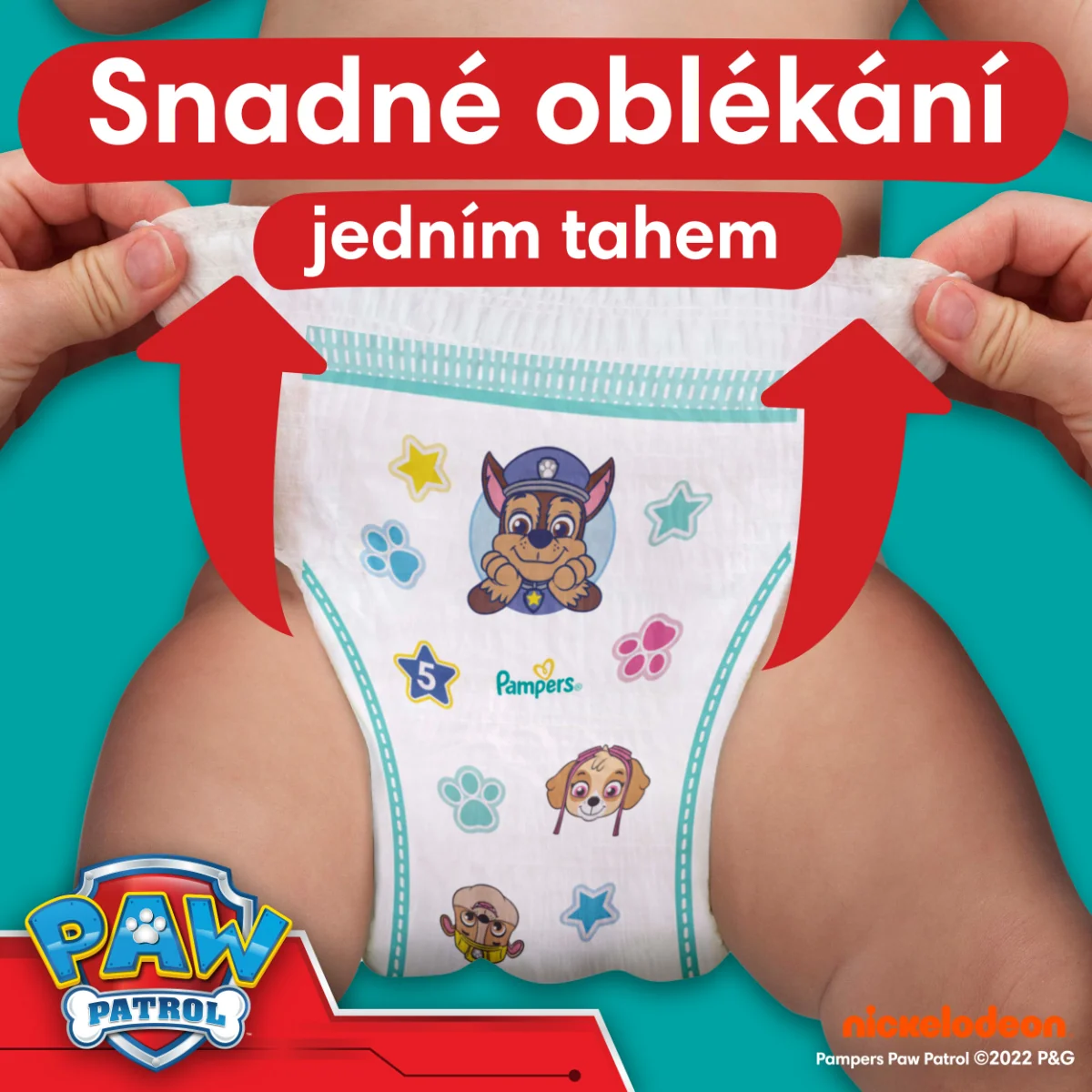 Pampers Pants vel. 5 carry pack paw patrol 11-17 kg plenkové kalhotky 66 ks