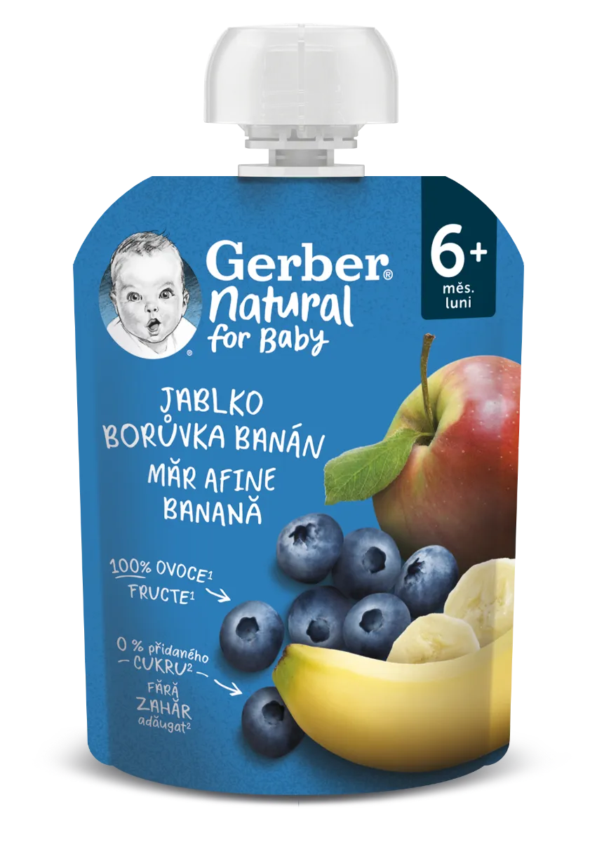 Gerber Natural Kapsička Jablko/borůvka/banán 90 g