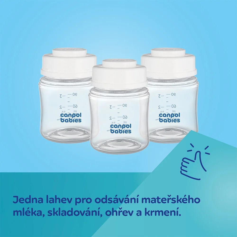 Canpol babies Sada lahví na skladování mléka 120 ml 3 ks