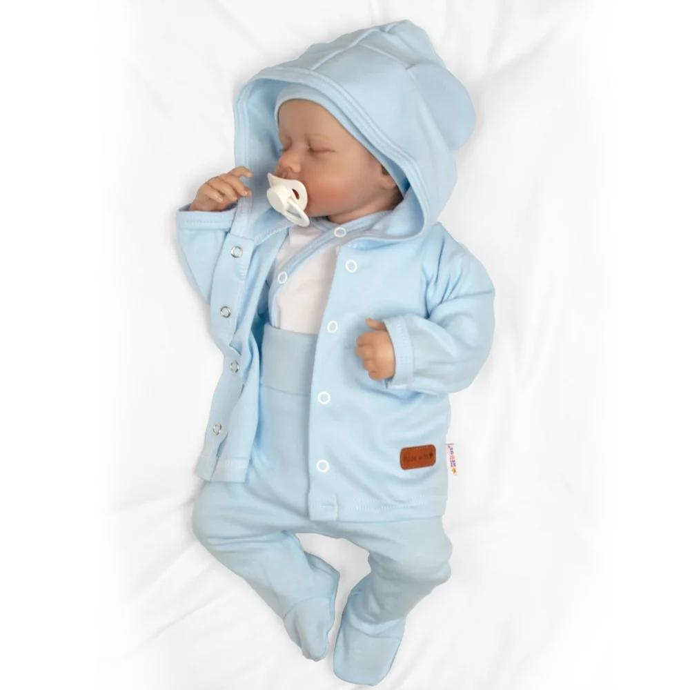 Baby Nellys Bavlněná souprava pro miminko 5D, Made with love, baby blue, vel. 62