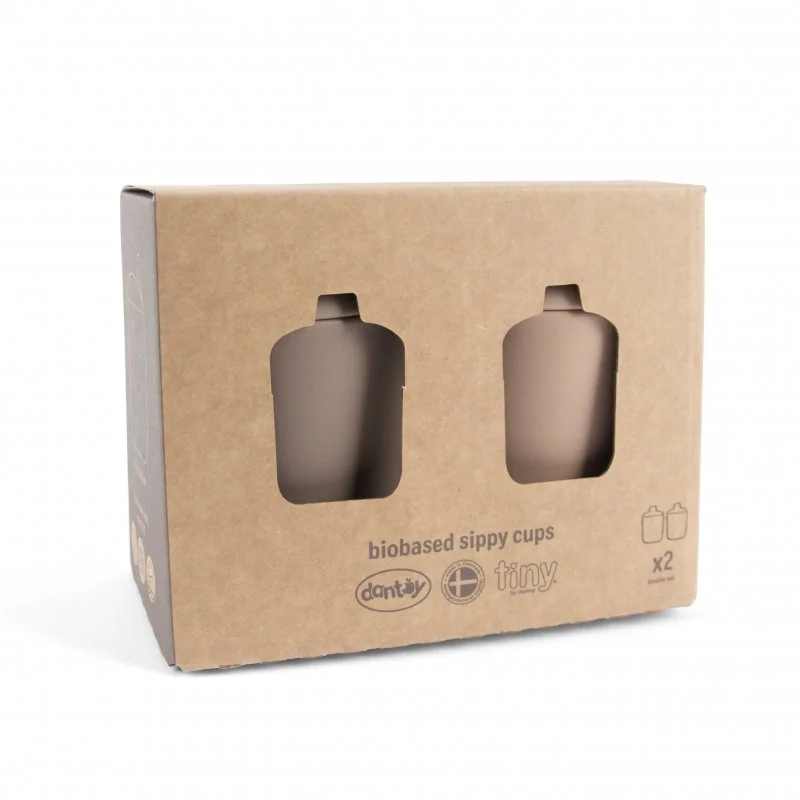 DANTOY Tiny Bio hrníčky s víčkem Nude/Mocca 2ks 0m+