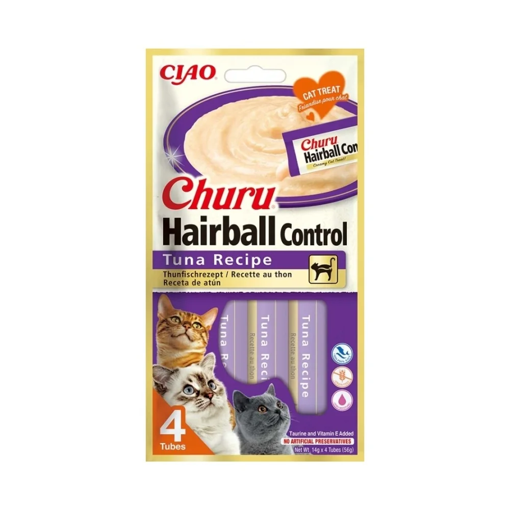 Ciao Churu cat snack Hairball tuňák 4x14 g