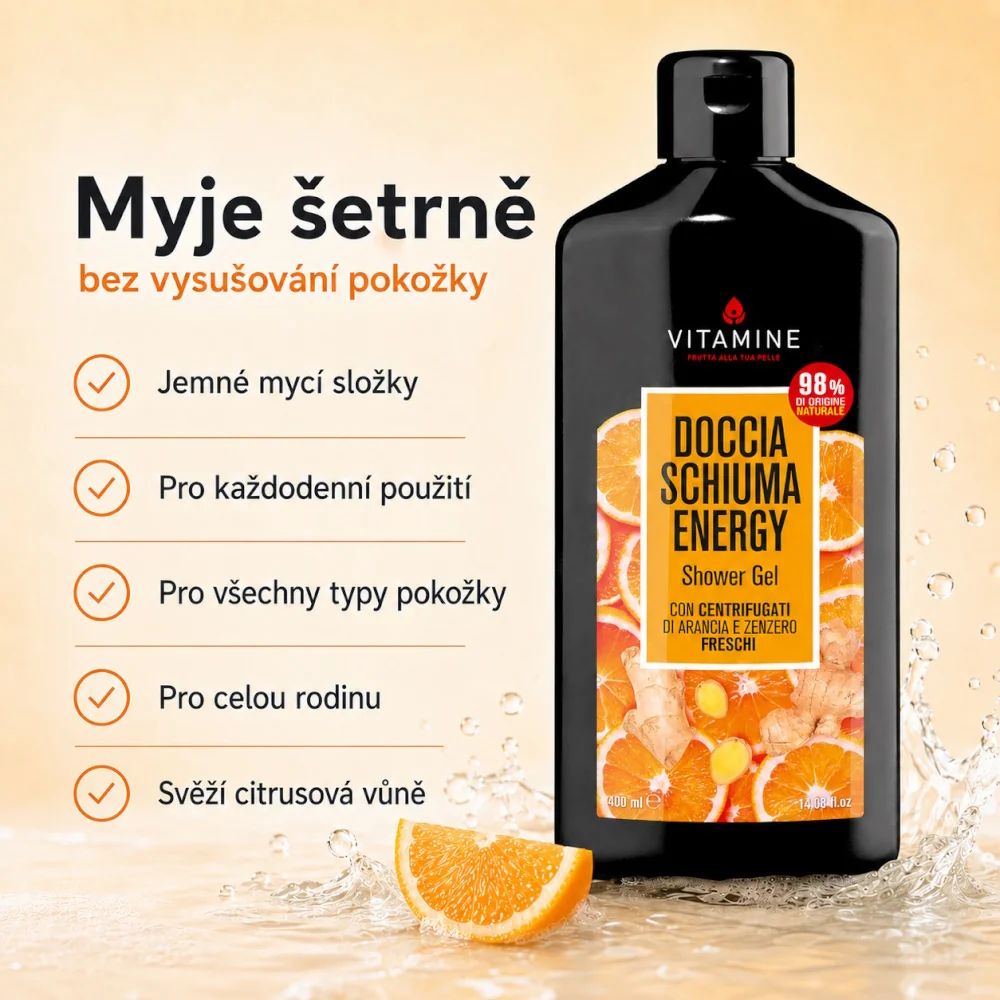 Vitamine Energy Pomeranč a zázvor sprchový gel 400 ml