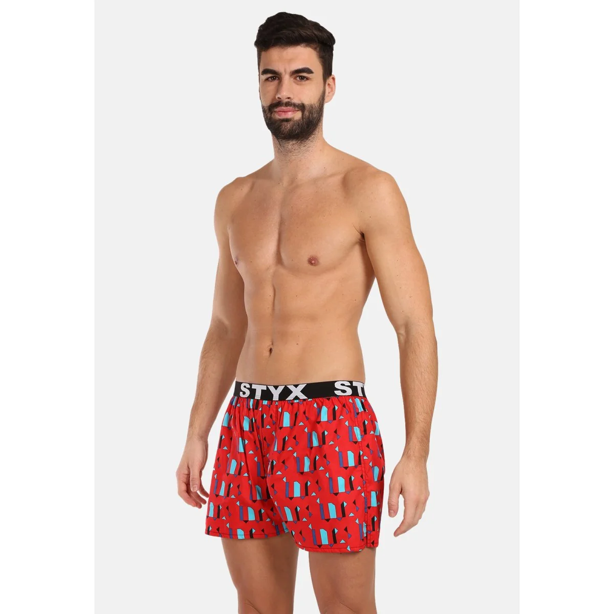 Styx Pánské trenky art sportovní guma obrazce (B1659) M