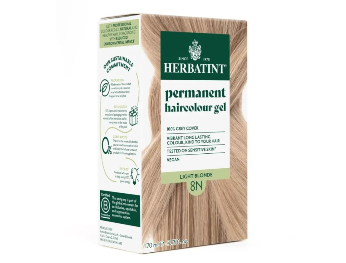 Herbatint Permanentní barva na vlasy Světlá blond 8N