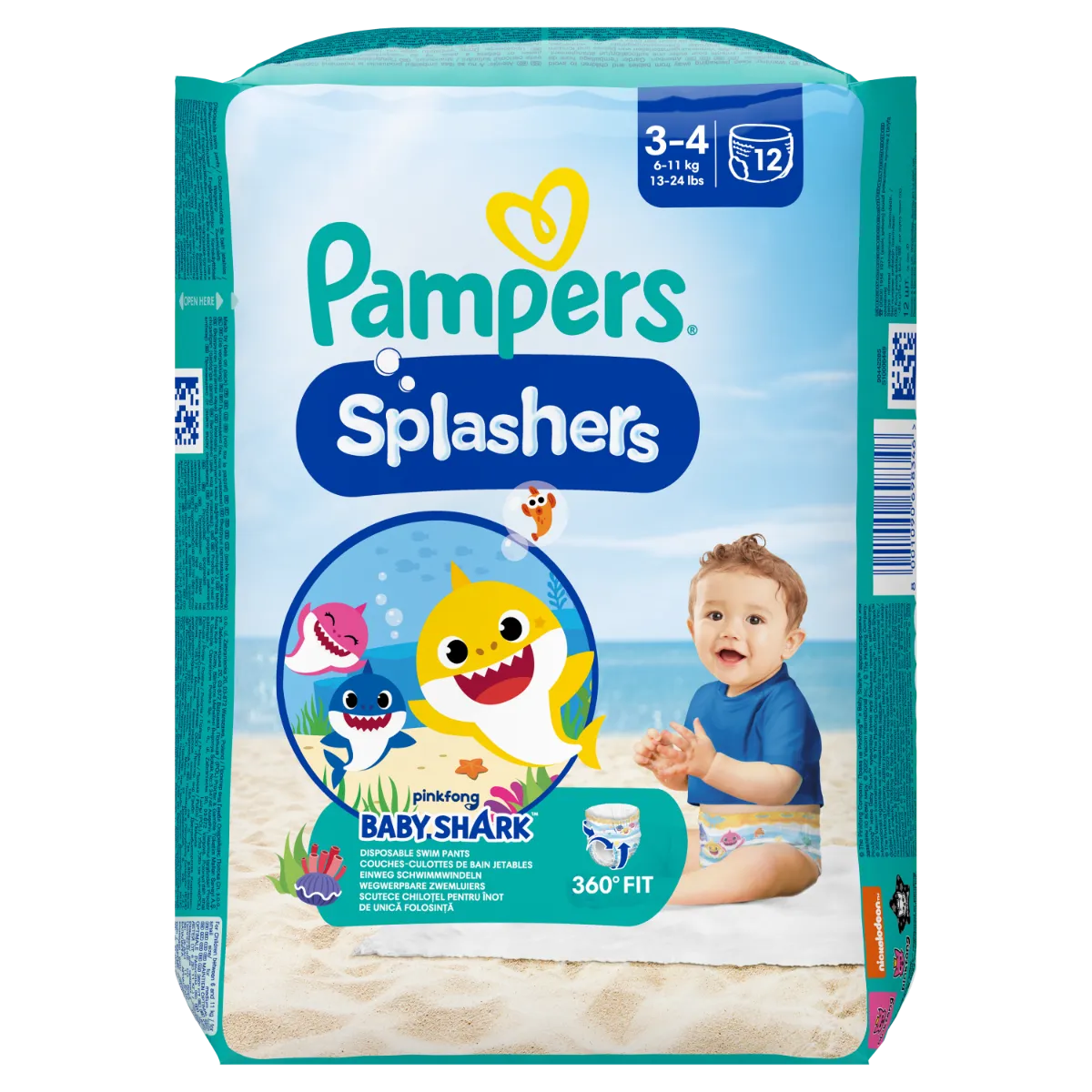 Pampers Splashers vel. 3 Carry Pack 6-11 kg kalhotkové plenky 12 ks