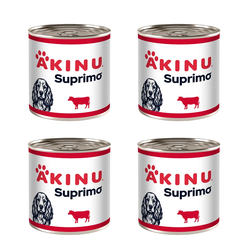 Akinu SUPRIMO Mleté s hovězím konzerva pro psy 400 g MTP 4 ks