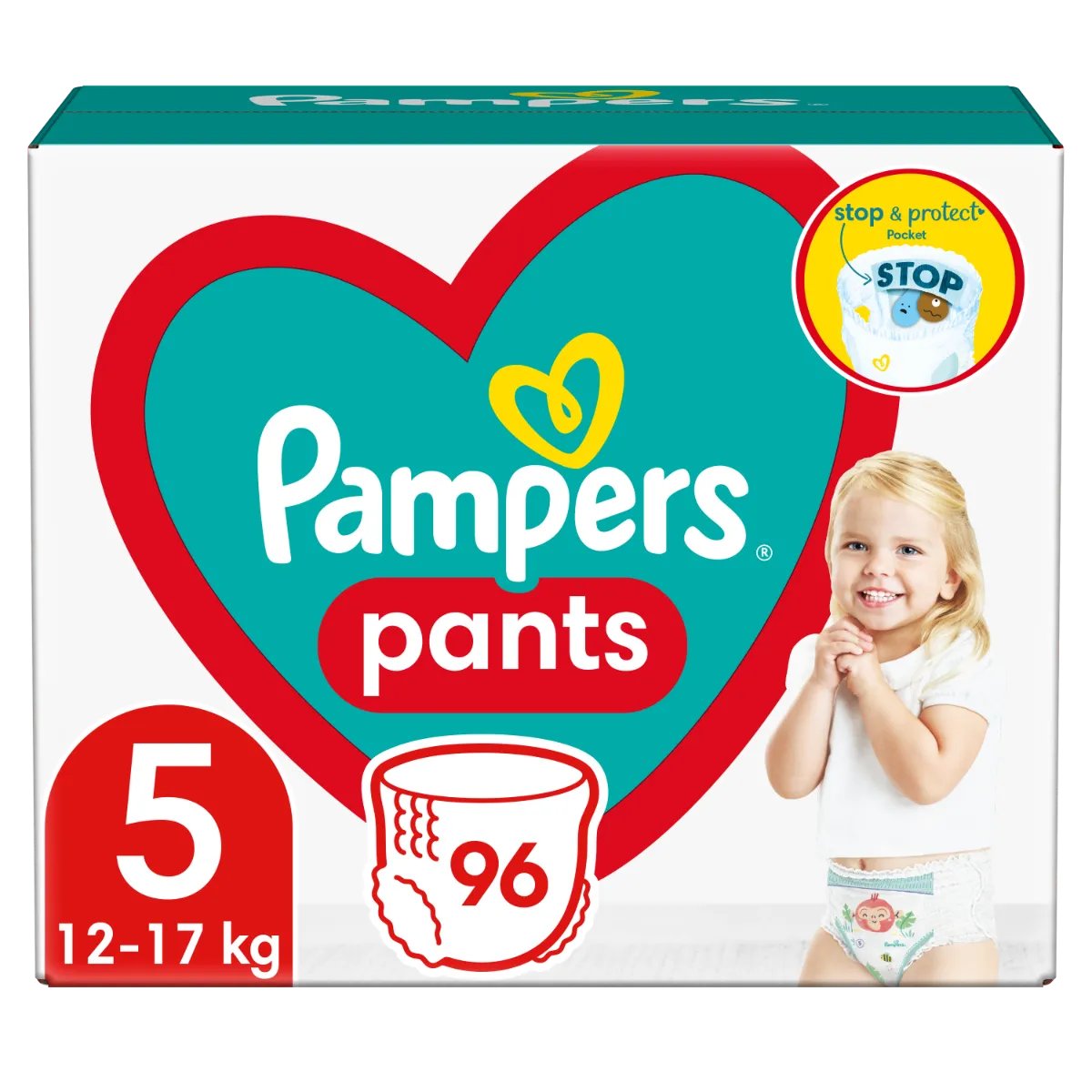 Pampers Pants vel. 5 Mega Pack 12-17 kg plenkové kalhotky 96 ks