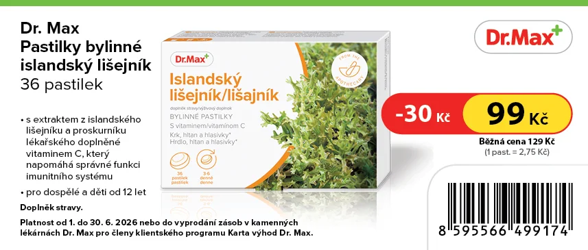 Dr. Max Islandský lišejník bylinné pastilky 36 pastilek Dr. Max Islandský lišejník bylinné pastilky 36 pastilek