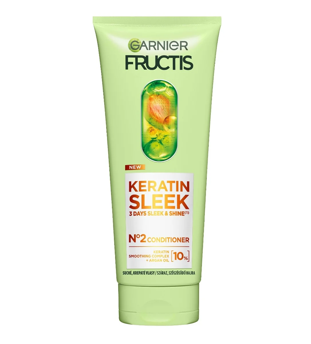 Garnier Fructis Keratin Sleek kondicionér na suché a krepaté vlasy 200 ml
