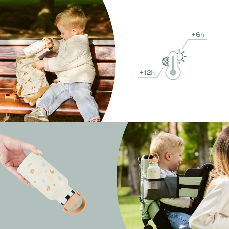 Babymoov termoska s pítkem 350ml Little Explorer Ivory