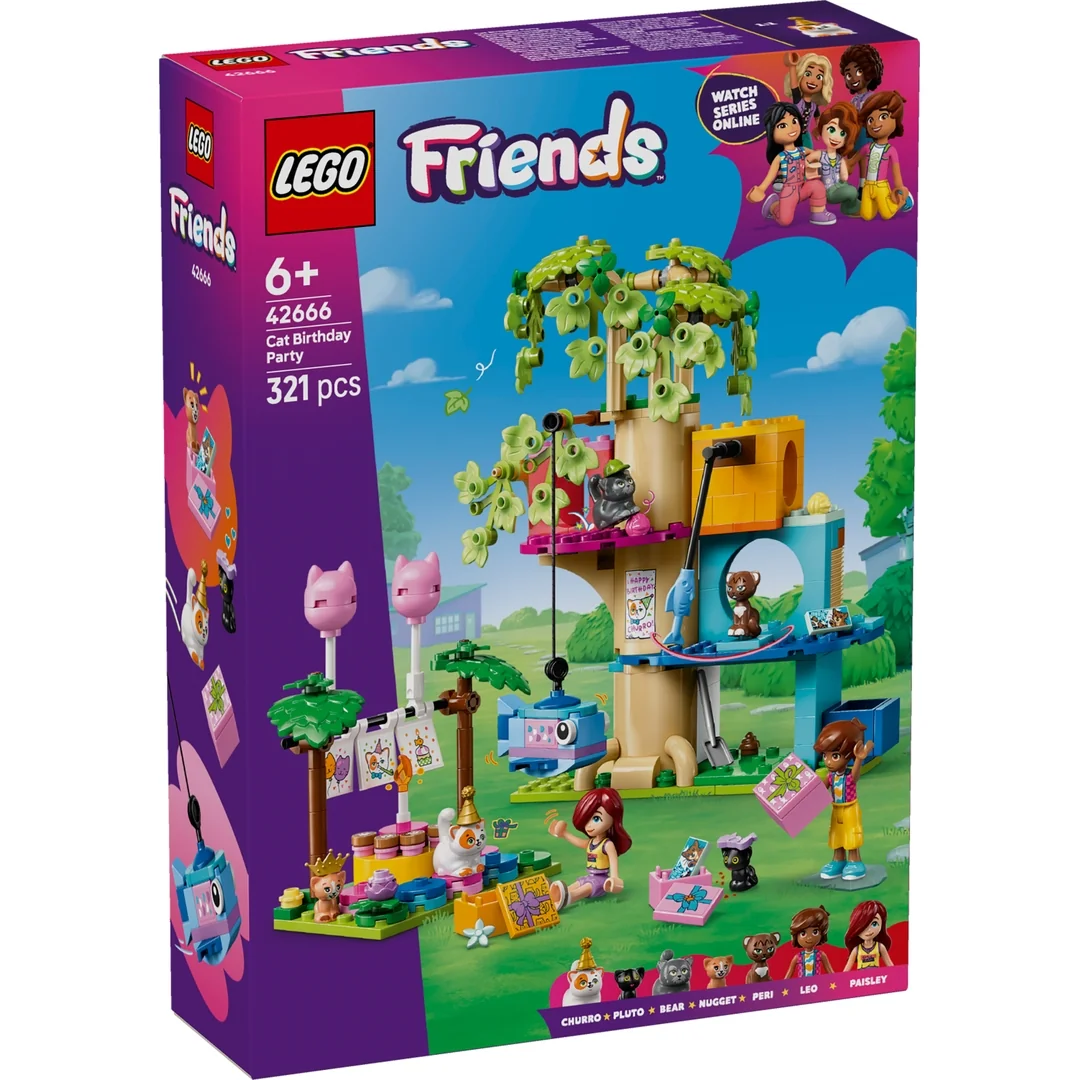 LEGO® Friends 42666 Kočičí narozeninová oslava a dům na stromě