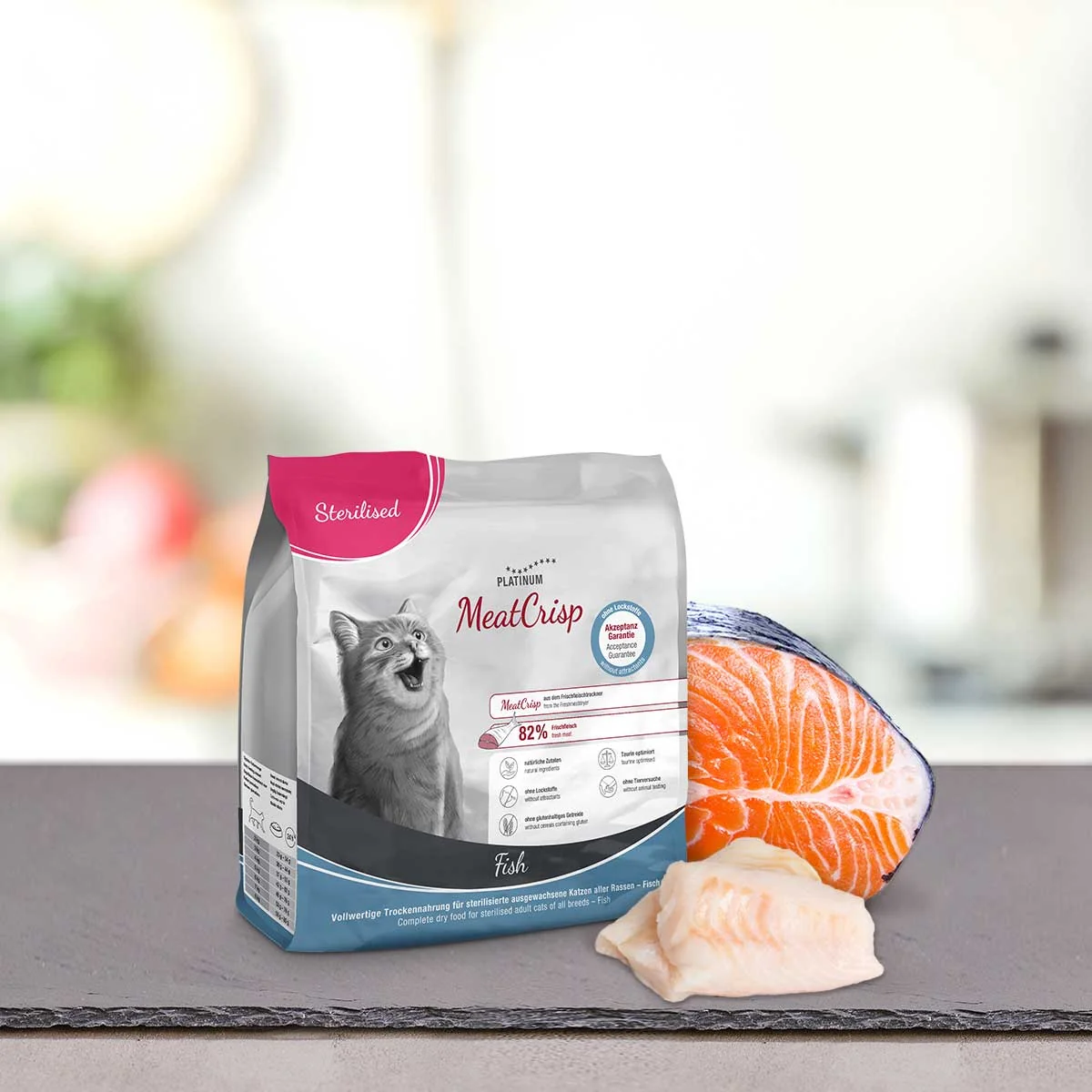 Platinum MeatCrisp Sterilised Fish - Ryba pro kastrované kočky 400 g 