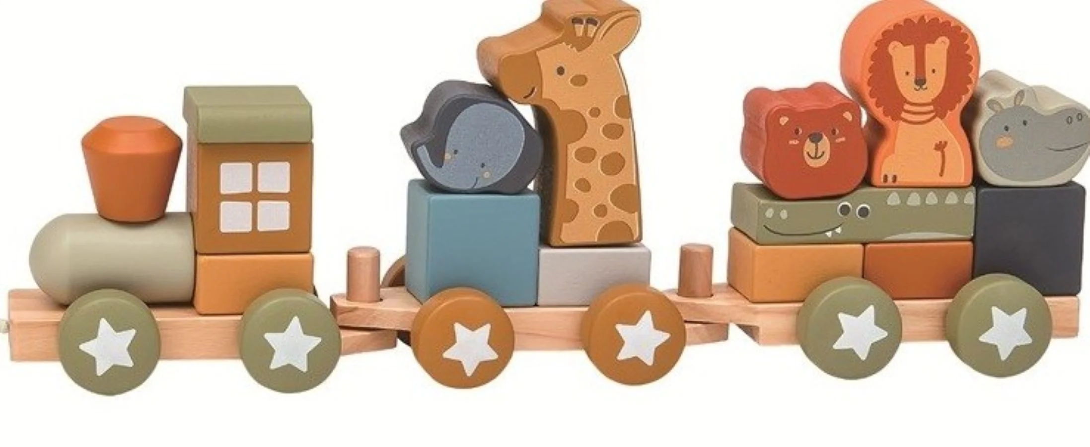 2Kids Toys Dřevěný vláček se zvířátky