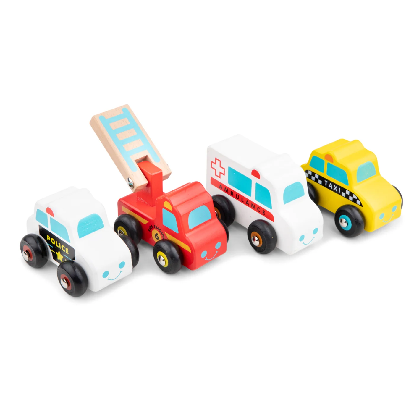 New Classic Toys Sada dřevěných mini vozidel - 4 ks