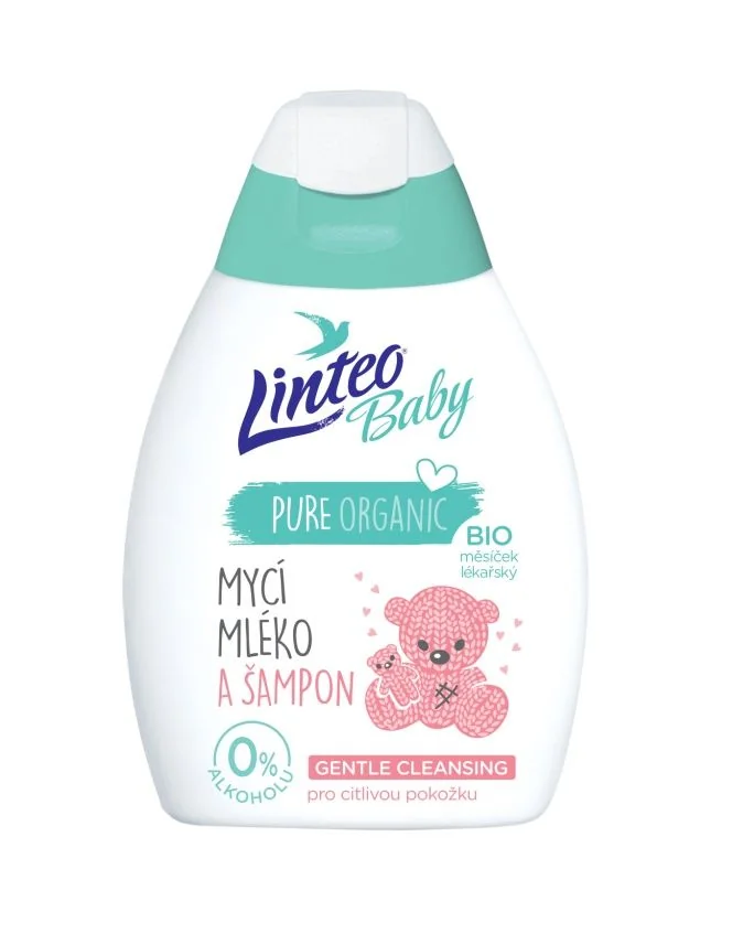 Linteo Baby Dětské mycí mléko a šampon s BIO měsíčkem lékařským 250 ml