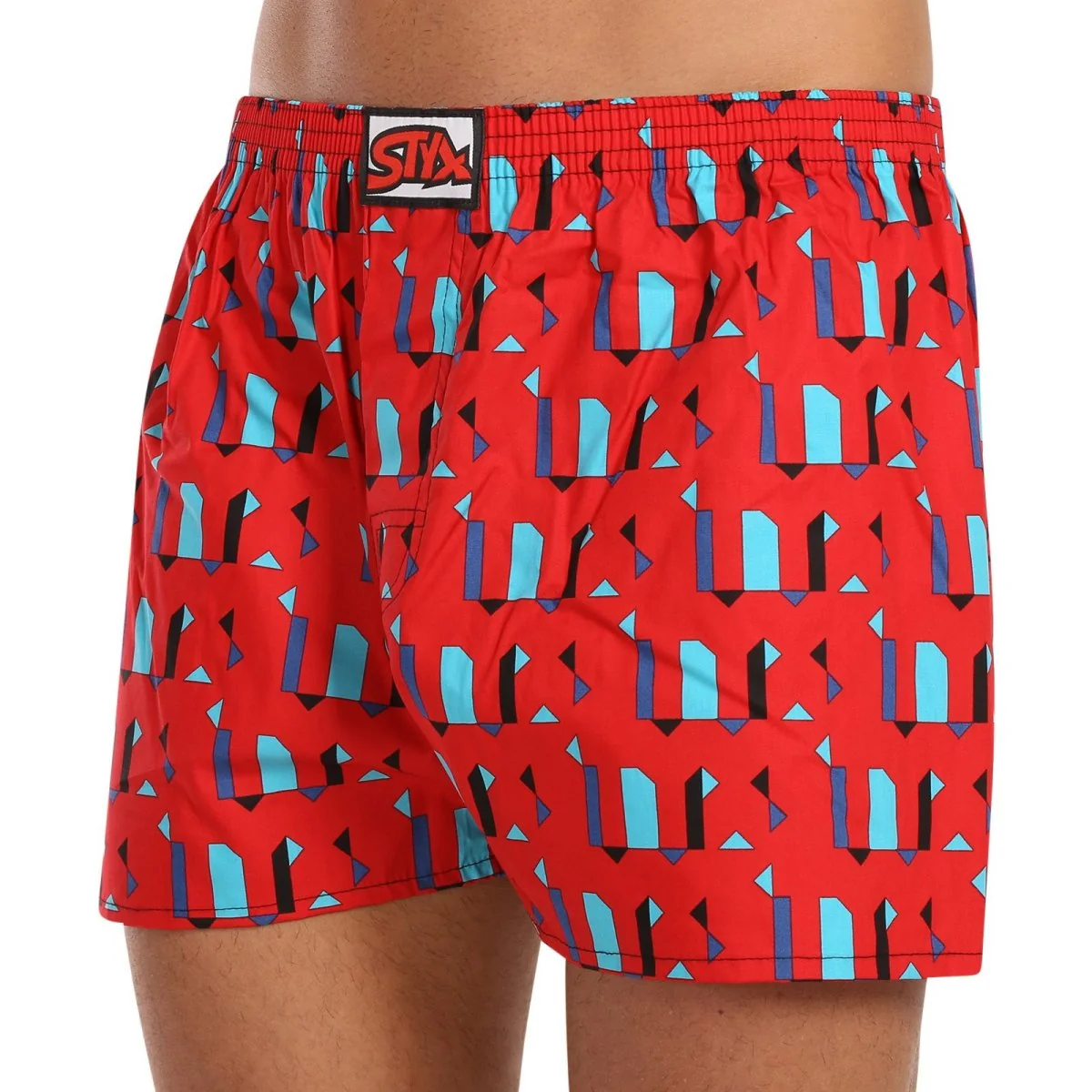 Styx Pánské trenky art klasická guma nadrozměr obrazce (E1659) 3XL