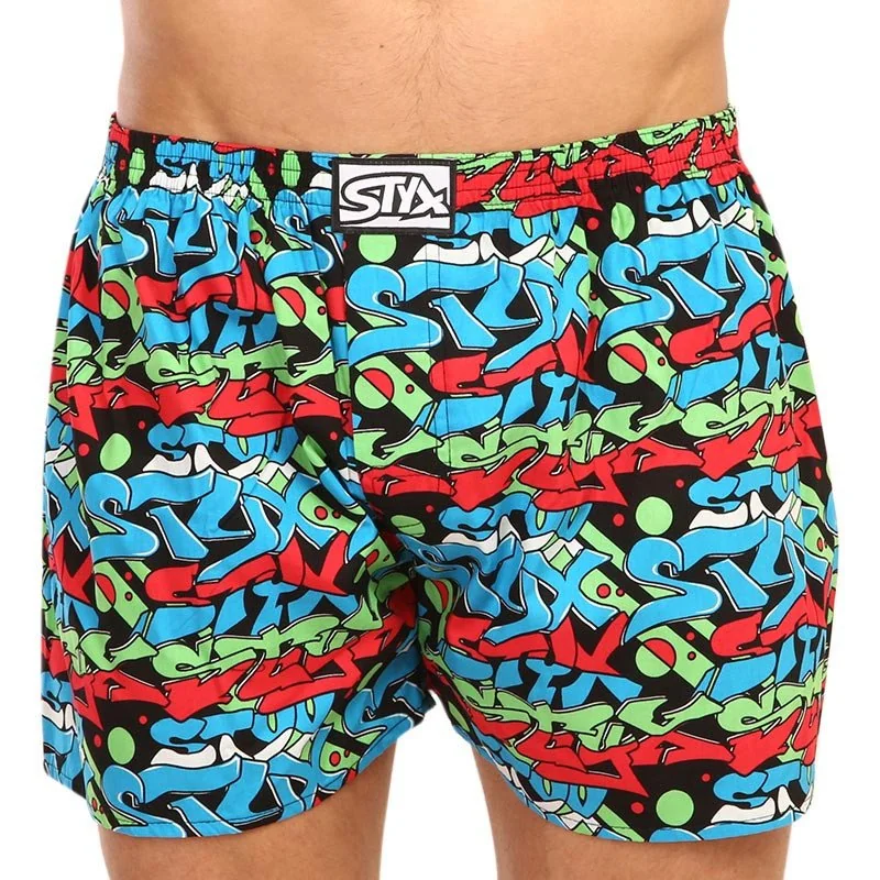 Styx Pánské trenky art klasická guma graffiti (A1255) XL