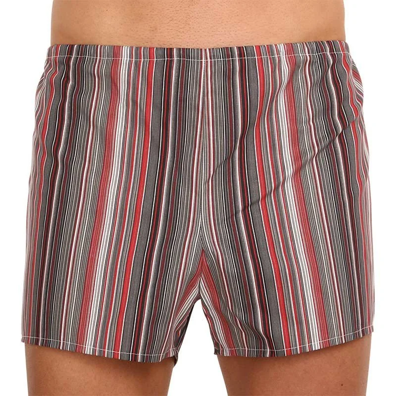 Foltýn 3PACK Klasické pánské trenky červené proužky (3xK52) M