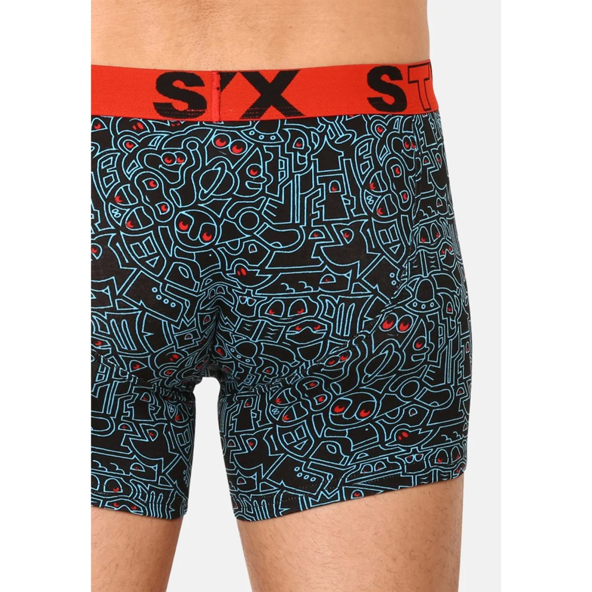 Styx Pánské boxerky long art sportovní guma doodle (U1256) XXL